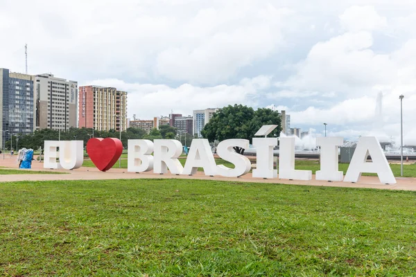 Duży Znak Literowy Kocham Braslia Stolica Brazylii — Zdjęcie stockowe