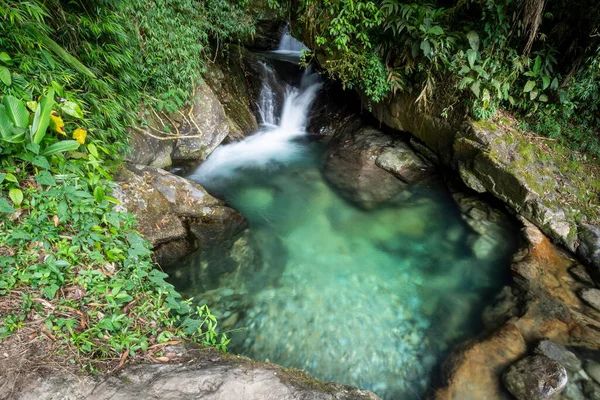 Beautiful View Green Atlantic Rainforest Waterfall Blue Pool Rio Janeiro — Stock Photo, Image