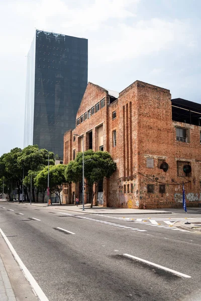 Hermosa Vista Fachada Edificios Antiguos Centro Histórico Río Janeiro Brasil — Foto de Stock