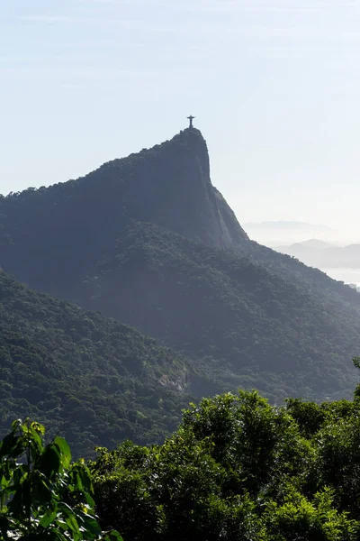 Bella Vista Sull Alba Montagne Della Foresta Pluviale Città Rio — Foto Stock