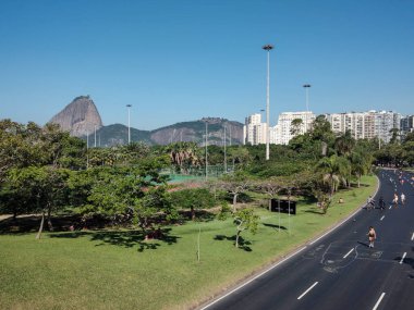 Beautiful view to Sugar Loaf Mountain from Aterro do Flamengo, Rio de Janeiro, Brazil