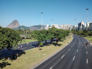 Beautiful view to Sugar Loaf Mountain from Aterro do Flamengo, Rio de Janeiro, Brazil