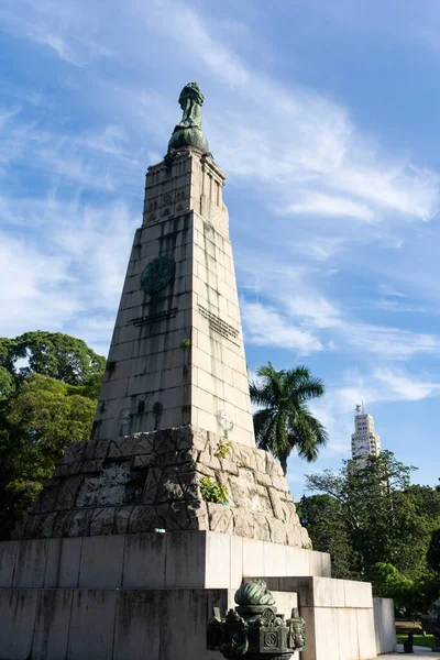 Beautiful View Central Monument Statue Green Public Square Rio Janeiro — 图库照片