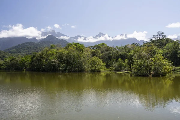 Hermosa Vista Lago Verde Selva Tropical Las Montañas Regua Estado — Foto de Stock
