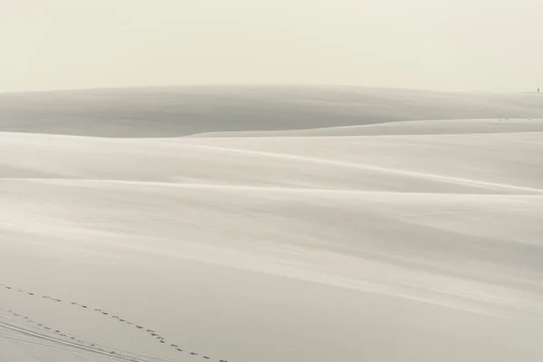 Чудовий Вигляд Білі Піщані Дюни Леніс Маранхенс Мараньо Бразилія — стокове фото