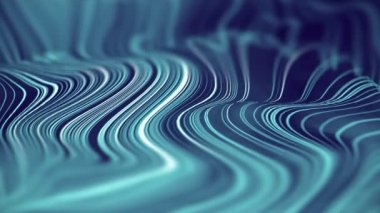 Mavi dalga teknolojisi iş geçmişi. Mavi renkli dumanlı animasyondan soyut mavi dalga. Kusursuz döngü 4K. Büyük veri görselleştirmesi.