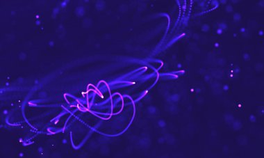 Ultra mor galaksi arka planı. Nebula ile uzay arkaplan illüstrasyon evreni. 2018 Mor teknoloji geçmişi. Yapay zeka kavramı