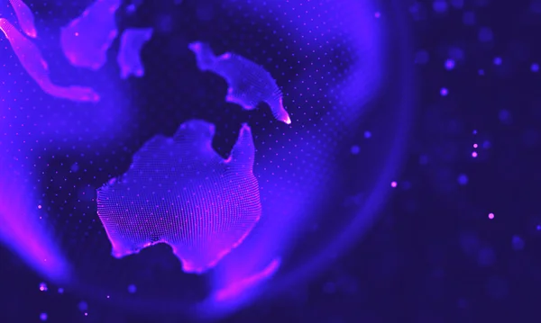 Вид ультрафіолетової галактики. Космічний фон ілюструє Всесвіт з туманністю. 2018 Фіолетовий технічний фон. Концепція штучного інтелекту — стокове фото