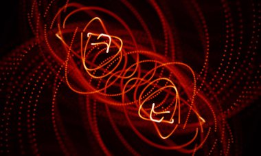 Arka kırmızı geometrik plan. Bağlantı yapısı. Bilim arka plan. Fütüristik teknoloji Hud öğesi. onnecting noktalar ve çizgiler. Büyük veri görselleştirme ve iş .