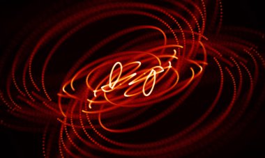 Arka kırmızı geometrik plan. Bağlantı yapısı. Bilim arka plan. Fütüristik teknoloji Hud öğesi. onnecting noktalar ve çizgiler. Büyük veri görselleştirme ve iş .