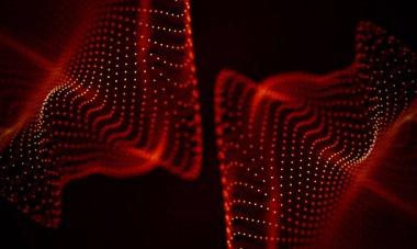 Arka kırmızı geometrik plan. Bağlantı yapısı. Bilim arka plan. Fütüristik teknoloji Hud öğesi. onnecting noktalar ve çizgiler. Büyük veri görselleştirme ve iş .