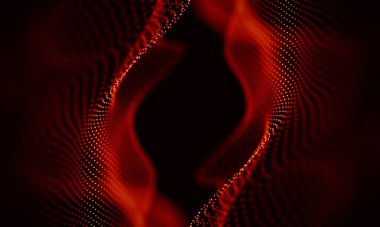 Arka kırmızı geometrik plan. Bağlantı yapısı. Bilim arka plan. Fütüristik teknoloji Hud öğesi. onnecting noktalar ve çizgiler. Büyük veri görselleştirme ve iş .