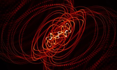 Arka kırmızı geometrik plan. Bağlantı yapısı. Bilim arka plan. Fütüristik teknoloji Hud öğesi. onnecting noktalar ve çizgiler. Büyük veri görselleştirme ve iş .