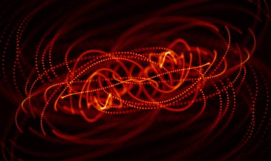 Arka kırmızı geometrik plan. Bağlantı yapısı. Bilim arka plan. Fütüristik teknoloji Hud öğesi. onnecting noktalar ve çizgiler. Büyük veri görselleştirme ve iş .