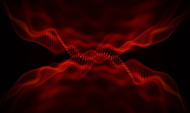 Arka kırmızı geometrik plan. Bağlantı yapısı. Bilim arka plan. Fütüristik teknoloji Hud öğesi. onnecting noktalar ve çizgiler. Büyük veri görselleştirme ve iş .