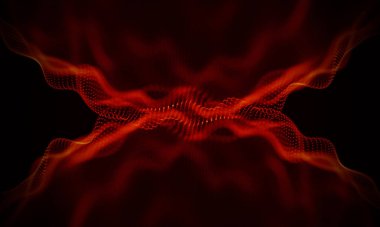 Arka kırmızı geometrik plan. Bağlantı yapısı. Bilim arka plan. Fütüristik teknoloji Hud öğesi. onnecting noktalar ve çizgiler. Büyük veri görselleştirme ve iş .