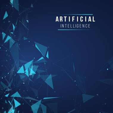 Arkaplan 3D ızgarası. Ai teknoloji kablo şebekesi fütüristik kablo şeması. Yapay zeka. Siber güvenlik arka plan Vektör illüstrasyonu