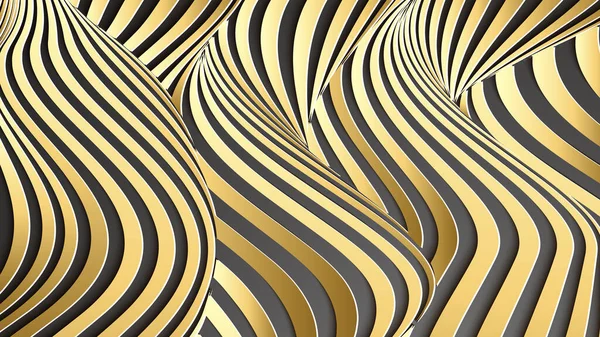 Luxe fond d'or. Consept ondulé paysage d'or de fond vectoriel d'or avec des lignes de gradient sur fond sombre . — Image vectorielle
