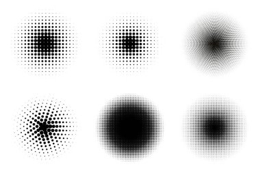Yarım ton desen grunge vektör seti. Arka plan yarım tonlu nokta desen. Grafiksel noktalar yarım ton. EPS 10.