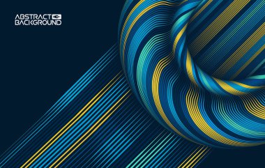 Soyut sanat arkaplanı. Renkli kıvırcık daire. Katları olan fütüristik dalga duvar kağıtları. Mavi arkaplan basit.