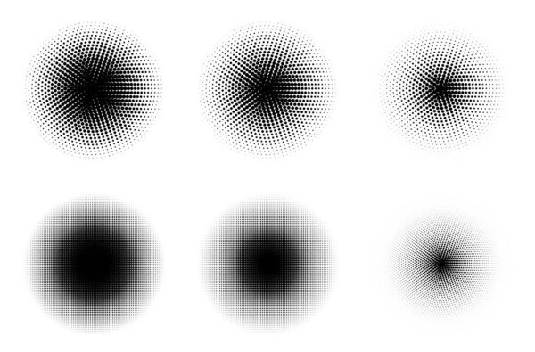 Halftone texture grunge vector set. Background halftone dot patern. Graphic dots halftone pattern. EPS 10.