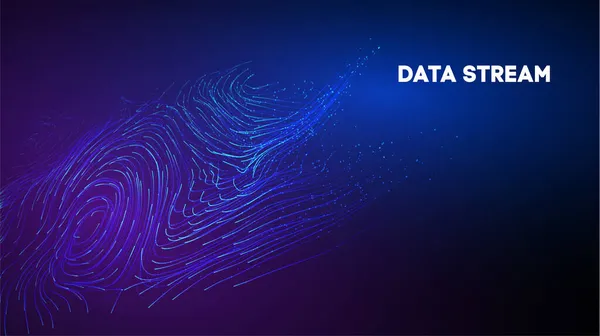 抽象的な紫色のデータストリーム。概要デジタル背景クラウド技術。ビッグデータ技術ベクトル図. — ストックベクタ