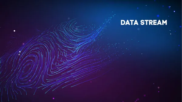 Flujo de datos púrpura abstracto. Tecnología de nube de fondo digital abstracta. Ilustración vectorial de tecnología Big Data. — Archivo Imágenes Vectoriales