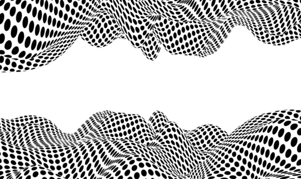 Abstraktní vektorová ilustrace. Pop art ilustrace polotónová vlna 3D ilustrace. — Stockový vektor