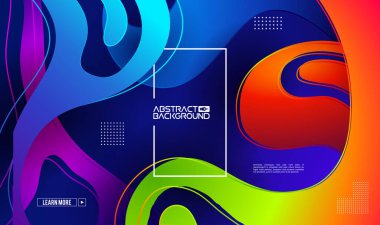 Modern gradyan şekil arkaplanı. Renkli gradyan kapak tasarımı. Sıvı düz şekiller bileşimi. Vektör modern tasarım ögeleri.