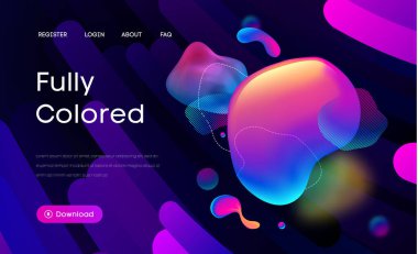 3 boyutlu mor sıvı arka plan. Web tasarımı sıvı renk iş web sitesi şablonu. Akış ve akışkan arka plan. Eps 10 Vektörü.