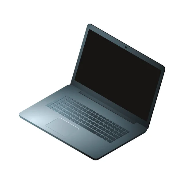 Vetor de laptop isométrico plano. Tecnologia informática tela isométrica. — Vetor de Stock