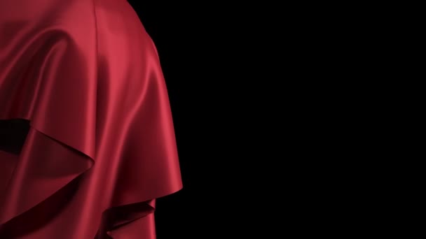 Red silk on sphere with black background. Seamless loop 4k — Stock Video