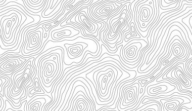Kusursuz vektör topografik harita arkaplanı. Çizgi haritası kusursuz desen. Arazi üzerinde dağ yürüyüşü patikası. İçerik arkaplan coğrafi ızgarası.