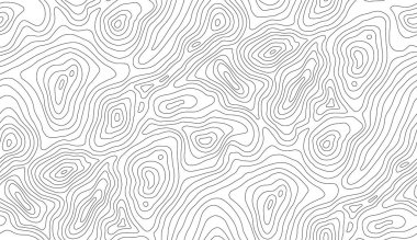 Kusursuz vektör topografik harita arkaplanı. Çizgi haritası kusursuz desen. Arazi üzerinde dağ yürüyüşü patikası. İçerik arkaplan coğrafi ızgarası.