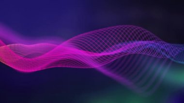 Soyut müzik dalgası teknolojisi arka planı. Geometrik çizgili müzik arkaplanı. Gelecekçi teknoloji tarzı. Kusursuz döngü 4k