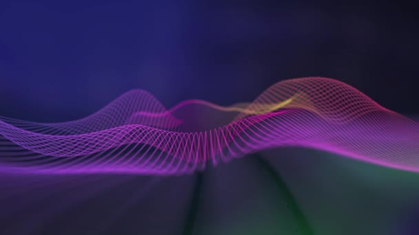 Fondo abstracto de la tecnología de onda musical. Fondo musical con patrón de línea geométrica. Estilo de tecnología futurista. bucle inconsútil 4k — Vídeos de Stock