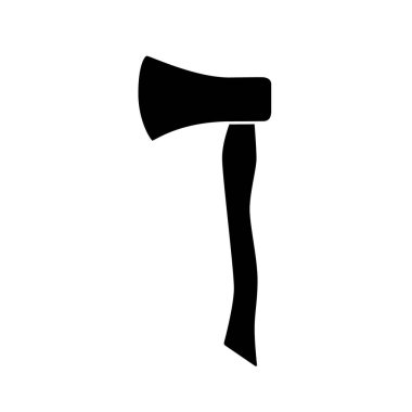 Beyaz zemin üzerinde Axe Icon. Basit vektör illüstrasyonunu özetle. Ayrı nesne.