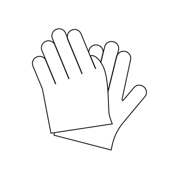Work gloves icon line art isolated on white background. Vector illustration. — Stock Vector