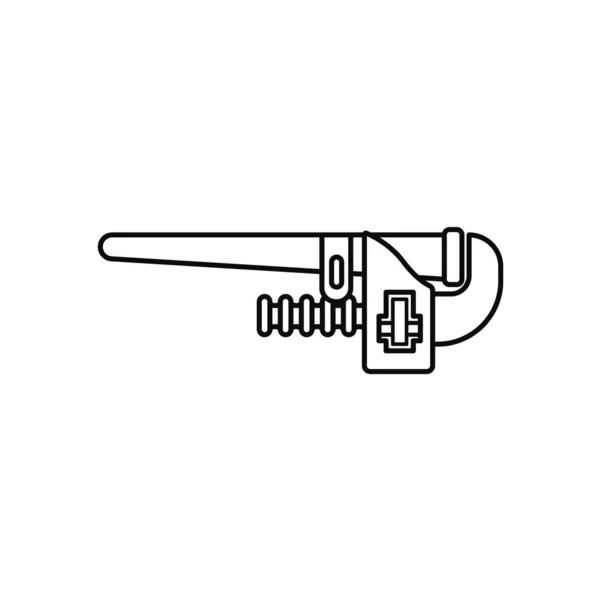 Erweitertes Schlüsselsymbol auf weißem Hintergrund. Skizzieren Sie eine einfache Vektorillustration. Isoliertes Objekt. — Stockvektor