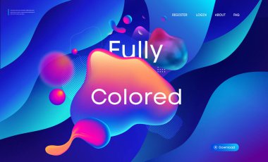 3 boyutlu mor sıvı arka plan. Web tasarımı sıvı renk iş web sitesi şablonu. Akış ve akışkan arka plan. Eps 10 Vektörü.