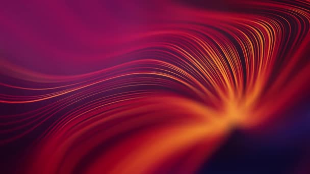 Concentric red lines dynamic colorful background. Blue neon line technology background animation. Seamless loop 4k. — Vídeo de Stock