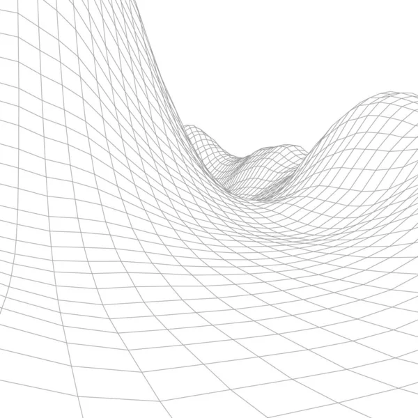 Wireframe Landschaft auf weißem Hintergrund. Abstrakte geometrische Vektortechnologie Hintergrund. 3D-Vektor digitaler Hintergrund. — Stockvektor