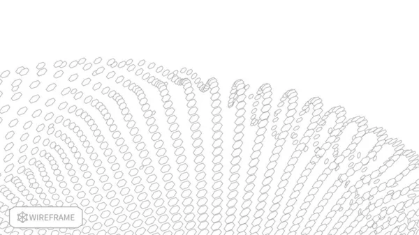 Panorama wireframe su sfondo bianco. Sfondo astratto tecnologia vettoriale geometrica. sfondo digitale vettoriale 3d. — Vettoriale Stock