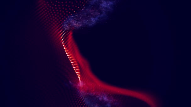 Feuer abstrakten Hintergrund nahtlose Schleife. Technischer Hintergrund. Rote abstrakte Teilchen. — Stockvideo