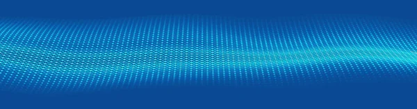Технология фоновой векторной иллюстрации. Цифровой синий веб-баннер. Звуковые волны и волны движения. — стоковый вектор