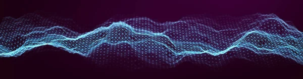 Ilustración del vector de fondo de tecnología. Banner digital web azul. Ondas de sonido y ondas de movimiento. — Archivo Imágenes Vectoriales