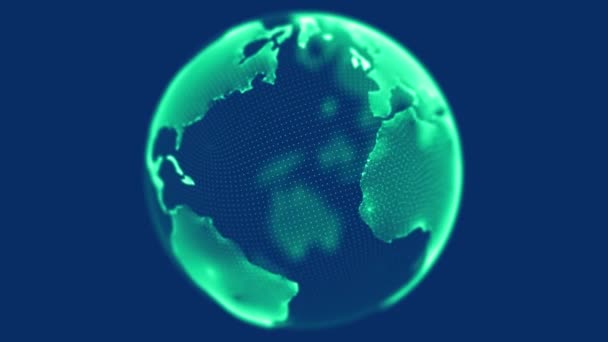 Earth rotating seamless loop 4k. Earth globe rotation animation. Communication network world map design. Modern tech digital data globe. Science animation. — Stock Video