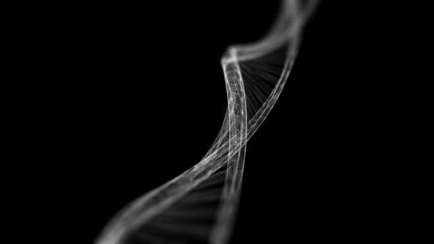 DNA基因组旋转无缝动画。生物遗传学医学。基因螺旋模型4k运动背景。分子生物学的未来概念. — 图库视频影像