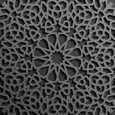 Siyah İslami şablon vektörü.