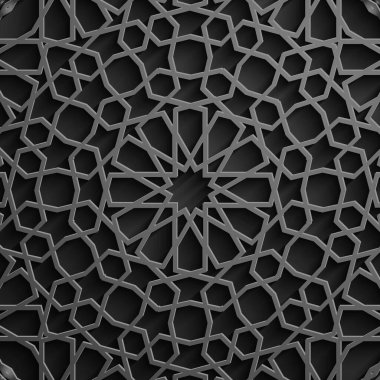 Siyah İslami şablon vektörü.